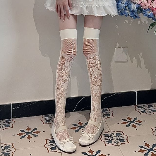 Lace Over-the-Knee Socks SpreePicky