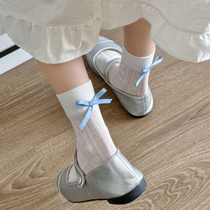 Bow Perforated Socks SpreePicky