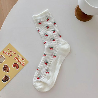 Cherry Print Socks SpreePicky