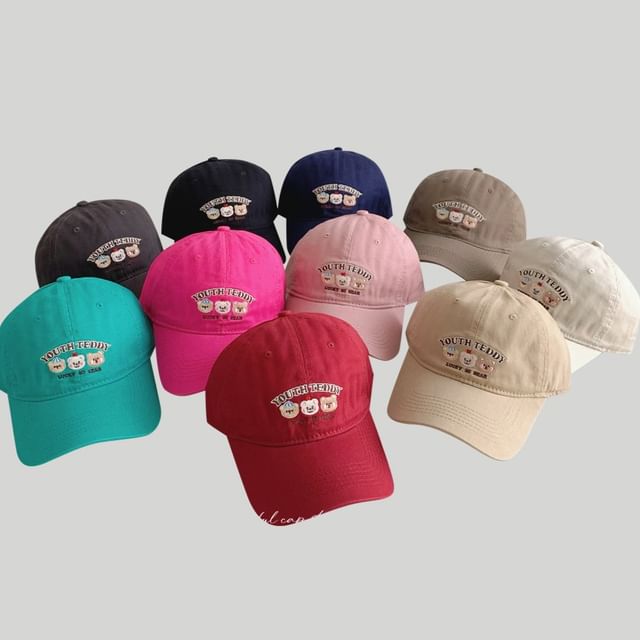 Cartoon Lettering Embroidered Baseball Cap SpreePicky