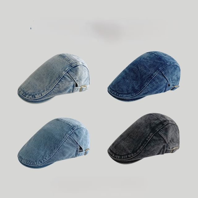 Washed Denim Flat Cap SpreePicky