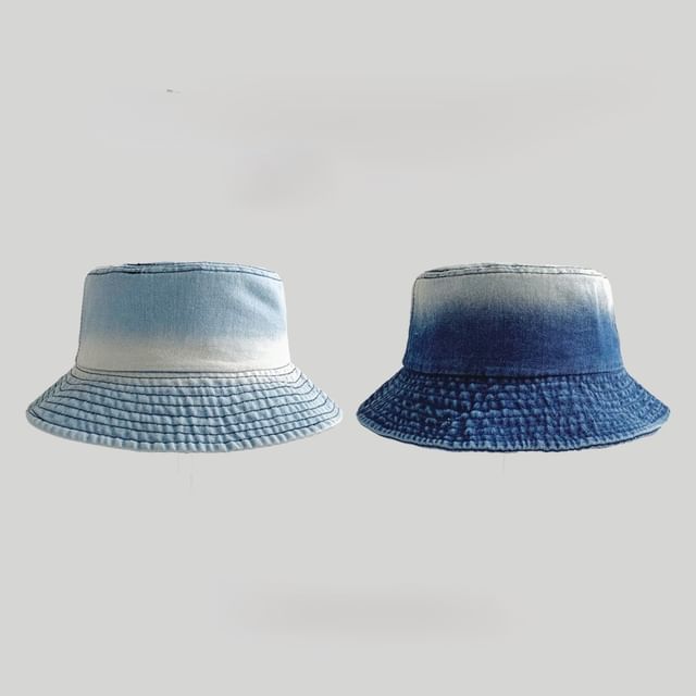 Gradient Washed Denim Bucket Hat SpreePicky