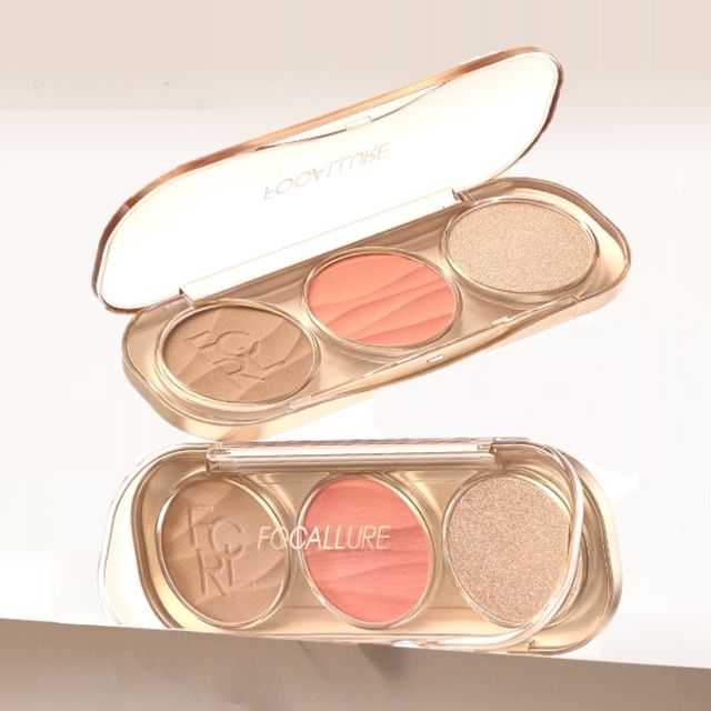 3 In 1 Highlighter & Blusher Palette SpreePicky