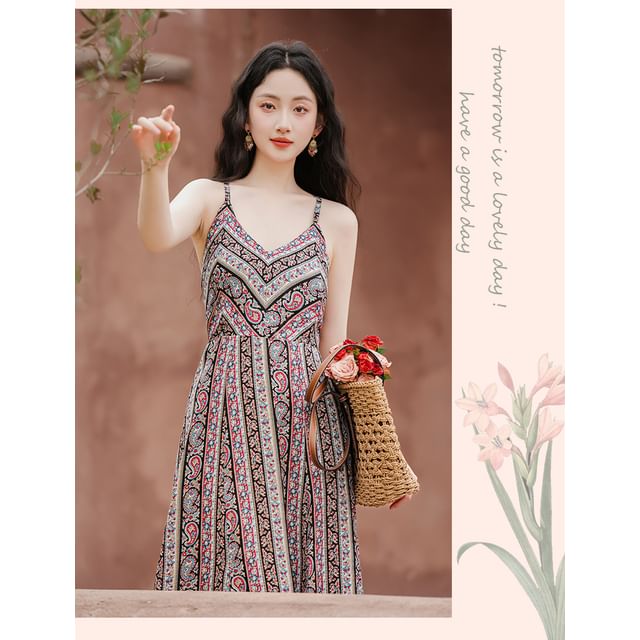 Plain Crochet Knit Midi Pinafore Dress / Spaghetti Strap Patterned Maxi Sundress / Set SpreePicky