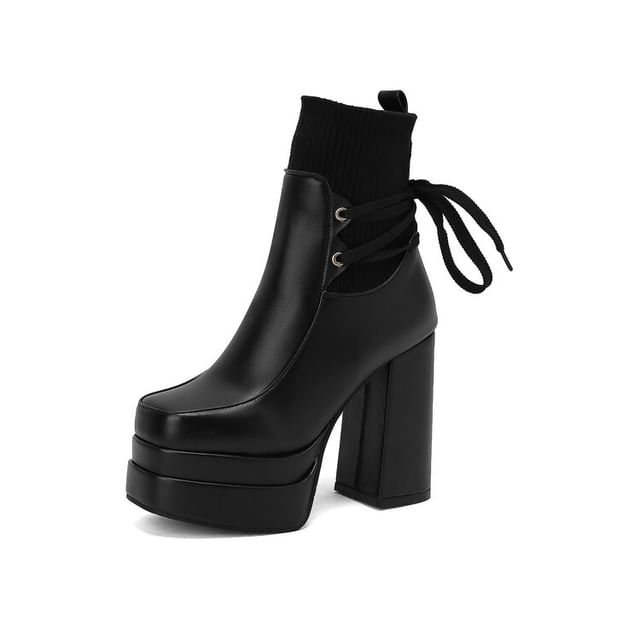 Platform Chunky Heel Short Boots SpreePicky