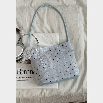 Dotted Lace Trim Shoulder Bag SpreePicky