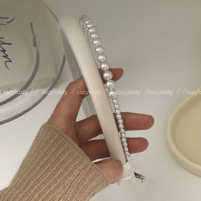 Faux Pearl Double Layer Headband SpreePicky