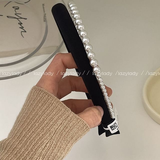 Faux Pearl Double Layer Headband SpreePicky