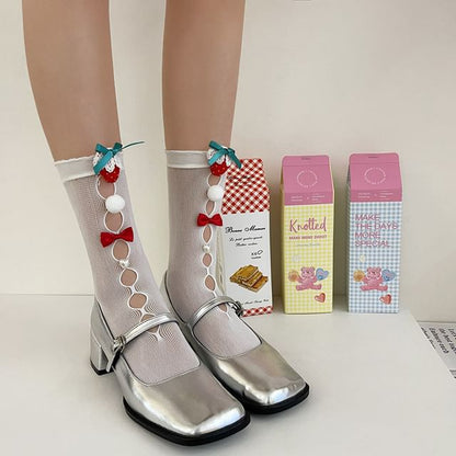 Bow Cutout Mesh Socks SpreePicky