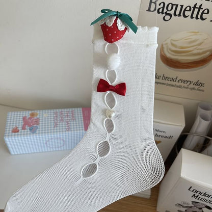 Bow Cutout Mesh Socks SpreePicky