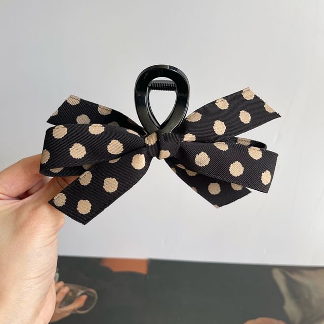 Ribbon Polka Dot Hair Claw Clip SpreePicky