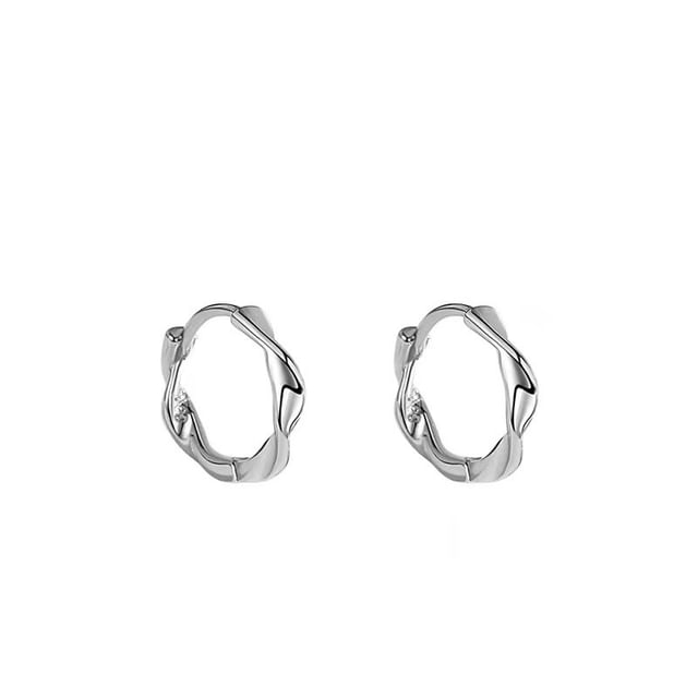 Twisted S925 Sterling Silver Huggie Earring SpreePicky