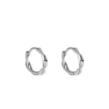 Twisted S925 Sterling Silver Huggie Earring SpreePicky