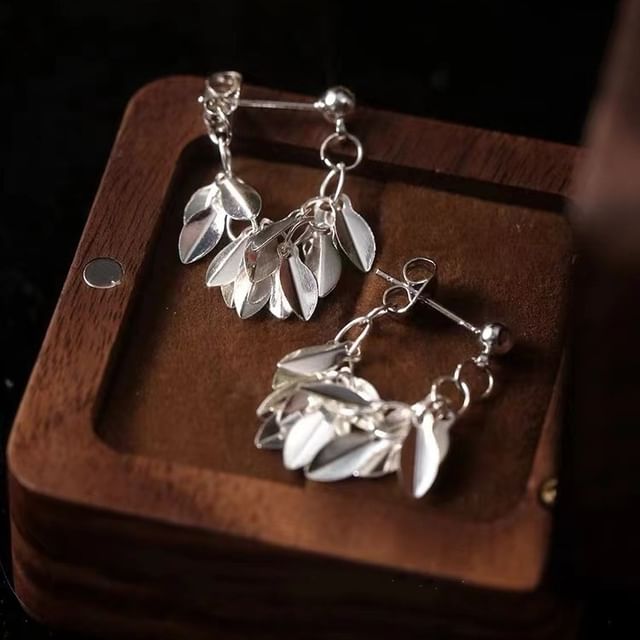 Leaf S925 Sterling Silver Drop Earring SpreePicky