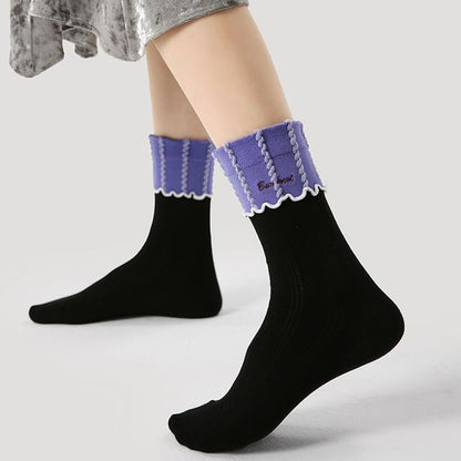 Two Tone Crew Socks SpreePicky