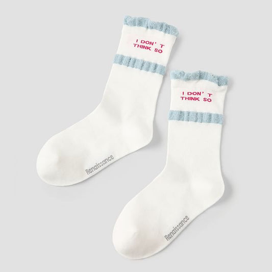 Lettering Crew Socks SpreePicky