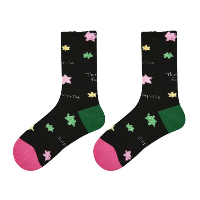 Star Pattern Crew Socks SpreePicky