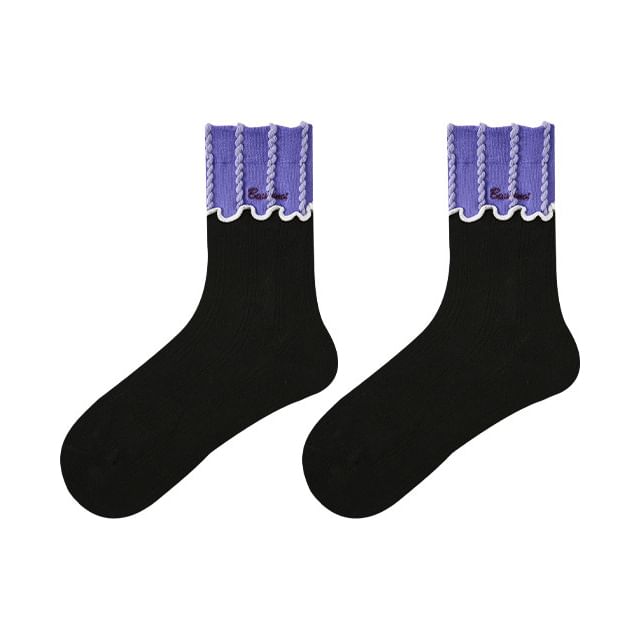 Two Tone Crew Socks SpreePicky