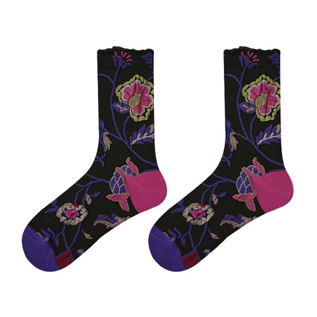 Floral Crew Socks SpreePicky