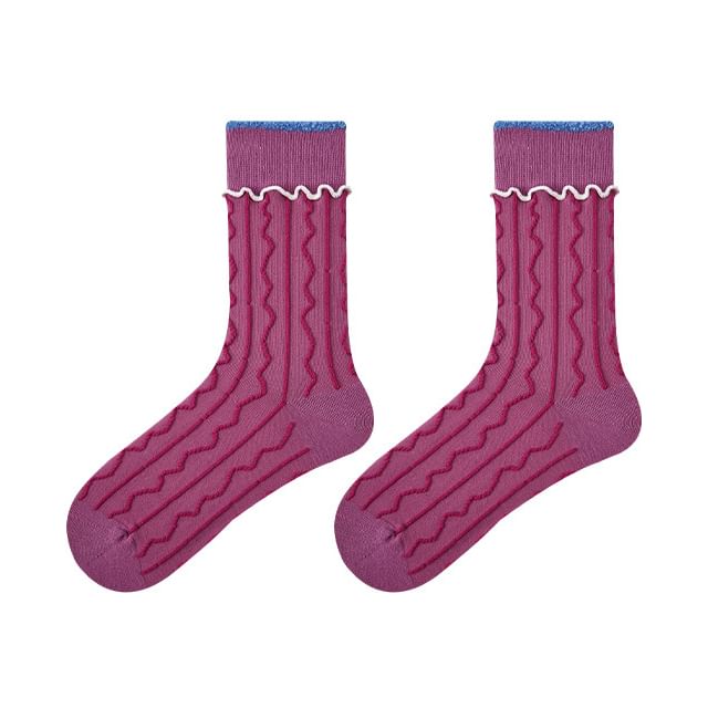 Ruffle Trim Crew Socks SpreePicky