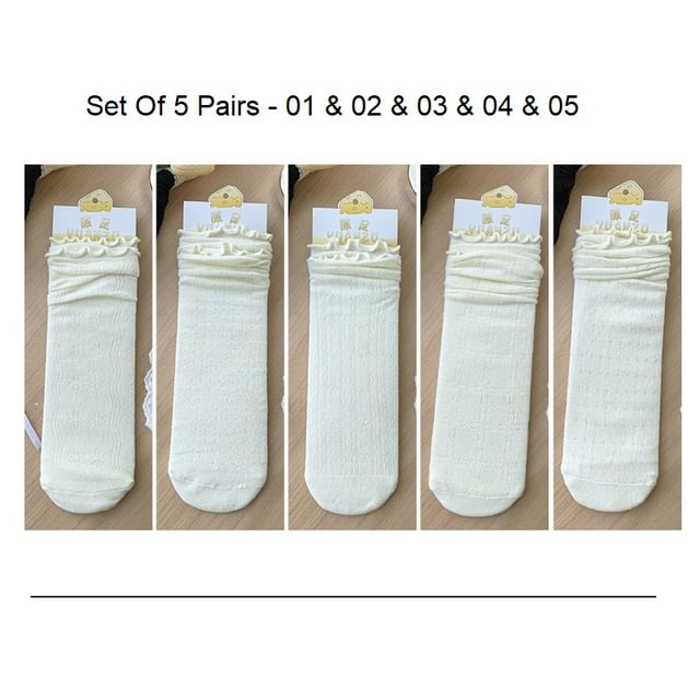 Ruffle Trimmed Socks Set SpreePicky