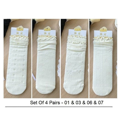 Ruffle Trimmed Socks Set SpreePicky