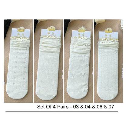 Ruffle Trimmed Socks Set SpreePicky