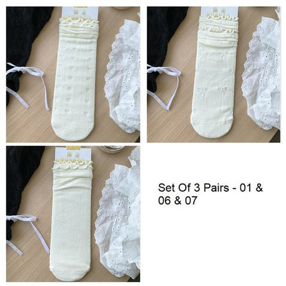 Ruffle Trimmed Socks Set SpreePicky