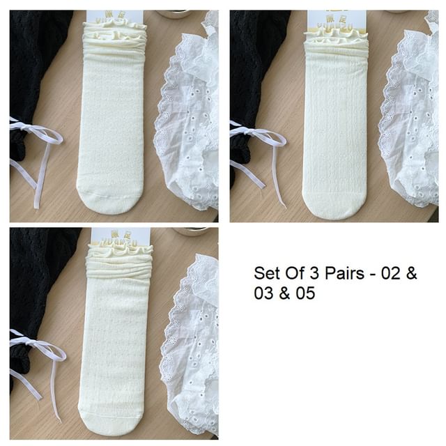 Ruffle Trimmed Socks Set SpreePicky