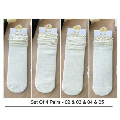 Ruffle Trimmed Socks Set SpreePicky