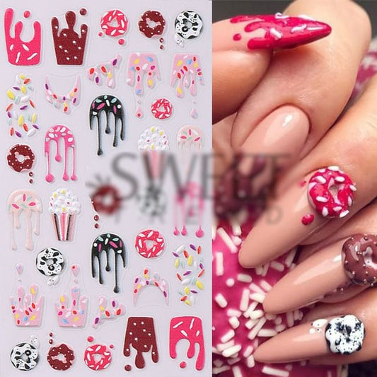 Donut Nail Art Stickers SpreePicky