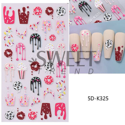 Donut Nail Art Stickers SpreePicky