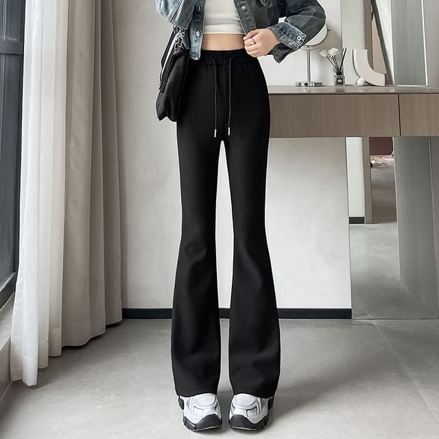 Drawstring Waist Plain Flared Pants (Various Designs) mySite