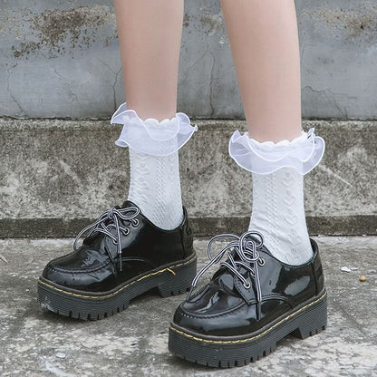 Plain Ruffled Socks SpreePicky