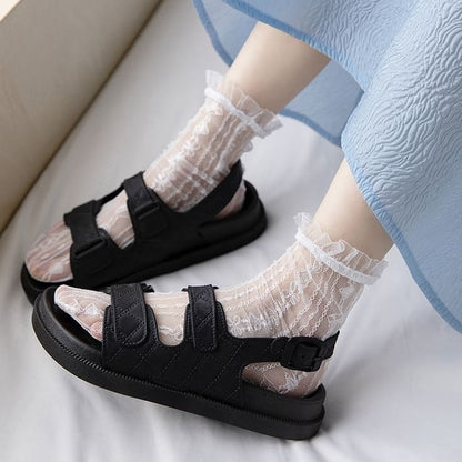 Ruffled Trim Lace Socks SpreePicky