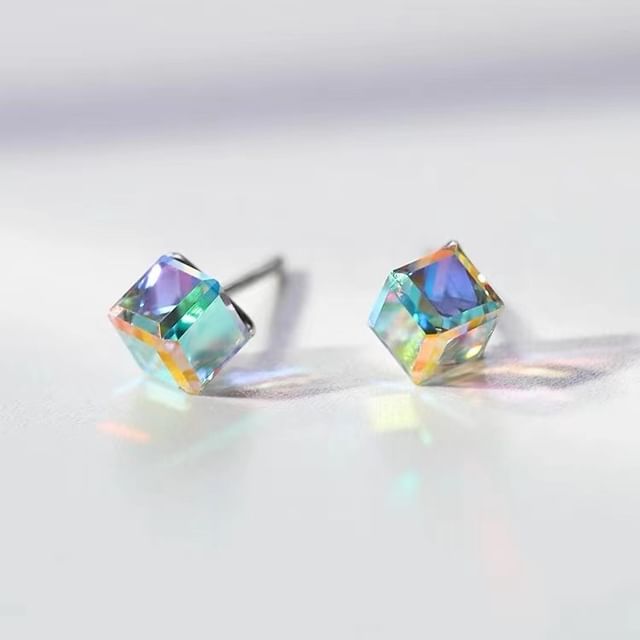 Sterling Silver Cube Stud Earring SpreePicky