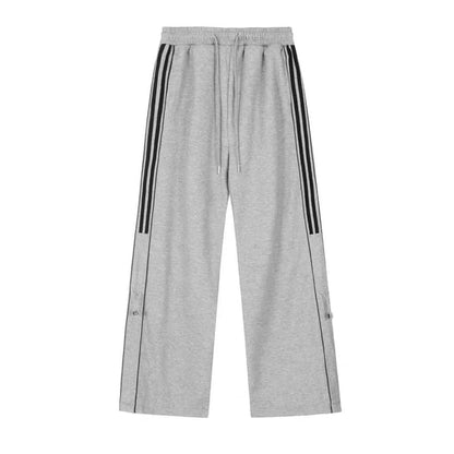 Low Rise Striped Color-Block Loose-Fit Wide-Leg Sweatpants SpreePicky