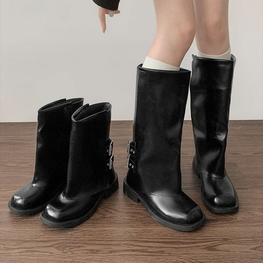 Faux Leather Buckled Boots (Various Designs) mySite