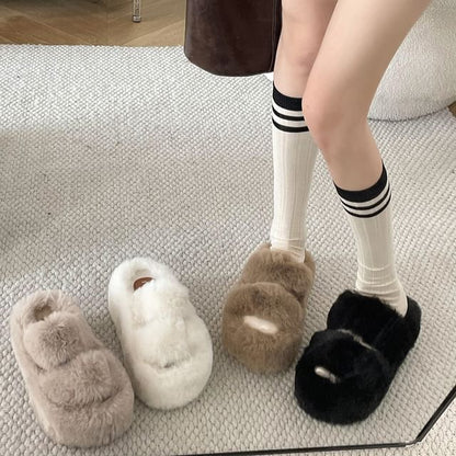 Fleece Plain Slide Sandals mySite