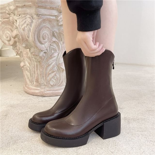 Platform Chunky Heel Mid-Calf Boots mySite