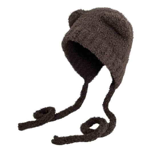 Bear Ear Chenille Trapper Hat SpreePicky