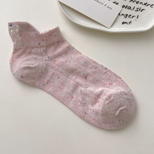 Bow Embroidered Ankle Socks SpreePicky