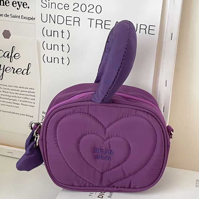 Lettering Embroidered Nylon Makeup Bag Crossbody Bag SpreePicky