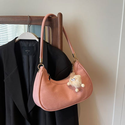 Plain Faux Leather Crossbody Bag mySite