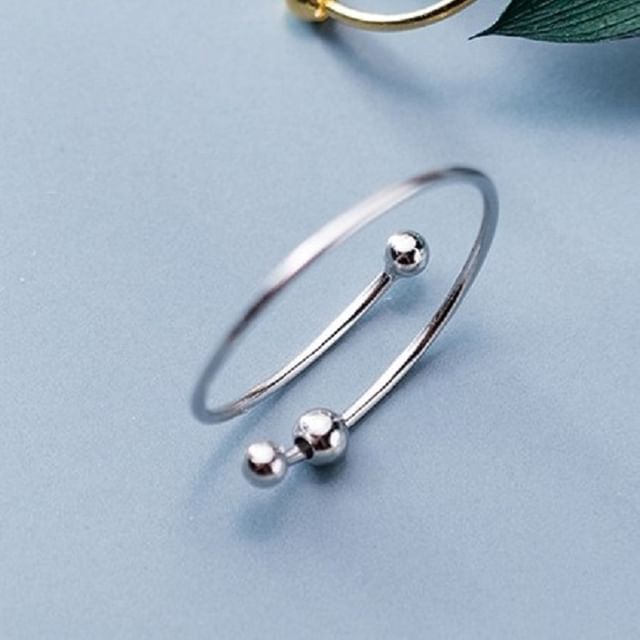 925 Sterling Silver Bead Open Ring SpreePicky