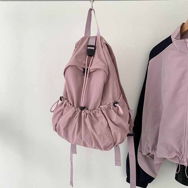 Plain Drawstring Nylon Backpack SpreePicky