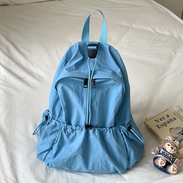 Plain Drawstring Nylon Backpack SpreePicky