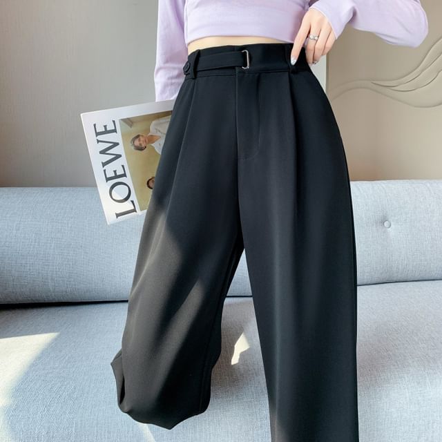 High Rise Plain Straight Leg Dress Pants SpreePicky