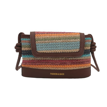 Striped Flap Shoulder Bag SpreePicky