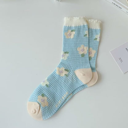 Floral Crew Socks / Plaid Socks SpreePicky